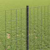 Recinzione con pali. Grigio 1 x 25 m Acciaio