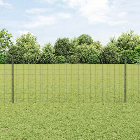 Recinzione con pali. Grigio 1 x 25 m Acciaio