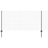 Recinzione con pali. Grigio 1 x 25 m Acciaio