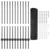 Recinzione con pali. Grigio 1 x 25 m Acciaio