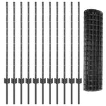 Recinzione con pali. Grigio 1 x 25 m Acciaio