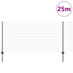 Recinzione con pali. Grigio 1 x 25 m Acciaio