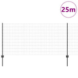 Recinzione con pali. Grigio 1 x 25 m Acciaio