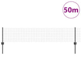Recinzione con Posto Grigio 0,4 x 50 m Acciaio e PVC