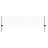 Recinzione con Posto Grigio 0,4 x 50 m Acciaio e PVC
