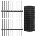 Recinzione con Posto Grigio 0,4 x 50 m Acciaio e PVC