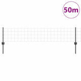 Recinzione con Posto Grigio 0,4 x 50 m Acciaio e PVC