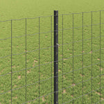 Recinzione con pali. Grigio 1.4 x 10 m Acciaio