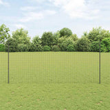 Recinzione con pali. Grigio 1.4 x 10 m Acciaio