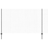 Recinzione con pali. Grigio 1.4 x 10 m Acciaio