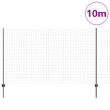 Recinzione con pali. Grigio 1.4 x 10 m Acciaio