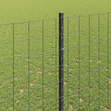 Recinzione con pali. Grigio 1.6 x 10 m Acciaio