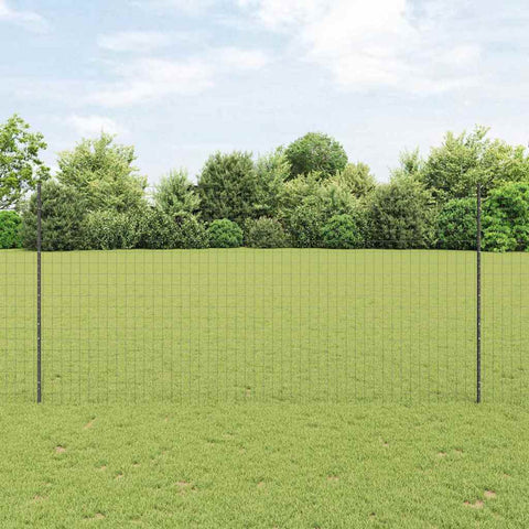 Recinzione con pali. Grigio 1.6 x 10 m Acciaio