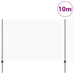 Recinzione con pali. Grigio 1.6 x 10 m Acciaio