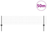 Recinzione con Posto Grigio 0,4 x 50 m Acciaio e PVC