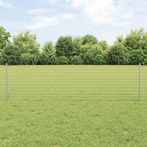 Recinzione con pali. Argento 0.6 x 10 m Acciaio