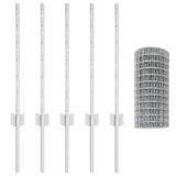 Recinzione con pali. Argento 0.6 x 10 m Acciaio