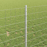 Recinzione con pali. Argento 1 x 25 m Acciaio