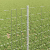 Recinzione con pali. Argento 1 x 25 m Acciaio