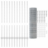 Recinzione con pali. Argento 1 x 25 m Acciaio