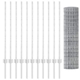 Recinzione con pali. Argento 1 x 25 m Acciaio