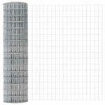 Recinzione con pali. Argento 1 x 25 m Acciaio