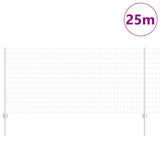 Recinzione con pali. Argento 1 x 25 m Acciaio