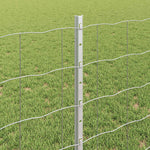 Recinzione con pali. Argento 0.8 x 25 m Acciaio