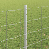 Recinzione con pali. Argento 0.8 x 25 m Acciaio