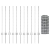 Recinzione con pali. Argento 0.8 x 25 m Acciaio