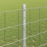 Recinzione con pali. Argento 1.2 x 10 m Acciaio
