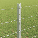 Recinzione con pali. Argento 1.2 x 10 m Acciaio
