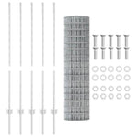 Recinzione con pali. Argento 1.2 x 10 m Acciaio
