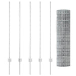 Recinzione con pali. Argento 1.2 x 10 m Acciaio