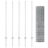 Recinzione con pali. Argento 1.2 x 10 m Acciaio