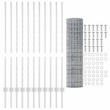 Recinzione con pali. Argento 1.2 x 25 m Acciaio