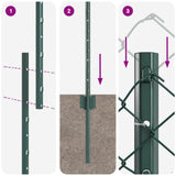 Recinzione a maglie metalliche con palo 10 x 1 m (L x H)