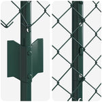 Recinzione con pali. Verde 1.6 x 10 m Acciaio