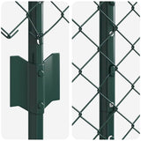 Recinzione con pali. Verde 1.6 x 10 m Acciaio