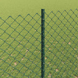 Recinzione con pali. Verde 1.6 x 10 m Acciaio