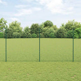 Recinzione con pali. Verde 1.6 x 10 m Acciaio