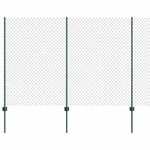 Recinzione con pali. Verde 1.6 x 10 m Acciaio