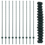 Recinzione con pali. Verde 1.6 x 10 m Acciaio