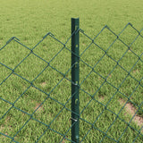 Recinzione a maglie metalliche con palo 10 x 0,4 m Verde Rete