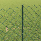 Recinzione a maglie metalliche con palo 10 x 1 m Verde Rete