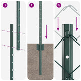 Recinzione a maglie metalliche con palo 10 x 1,6 m Verde Rete