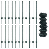 Recinzione a maglie metalliche con palo 25 x 0,8 m Verde Rete