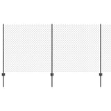 Recinzione a catena da esterno con palo 10 x 1,2 m Grigio Rete
