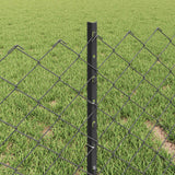 Recinzione a catena da esterno con palo 10 x 0,4 m Grigio Rete