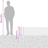 Recinzione a catena da esterno con palo 10 x 0,4 m Grigio Rete